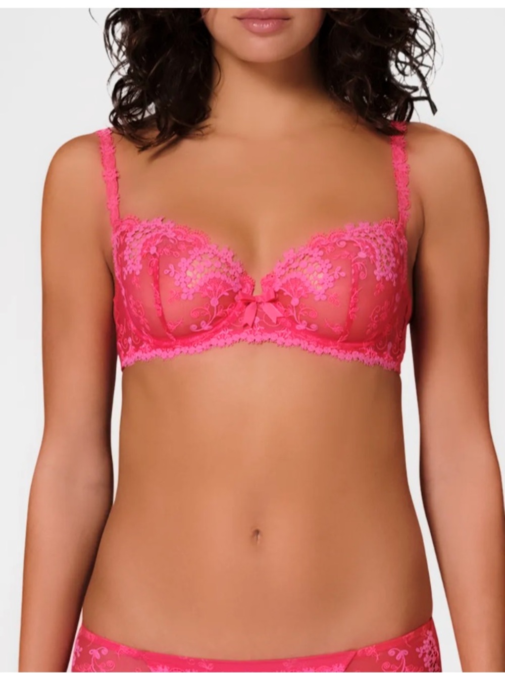 La Perla Demi All Lace Balconette In Fabulous Pink 32/34 C